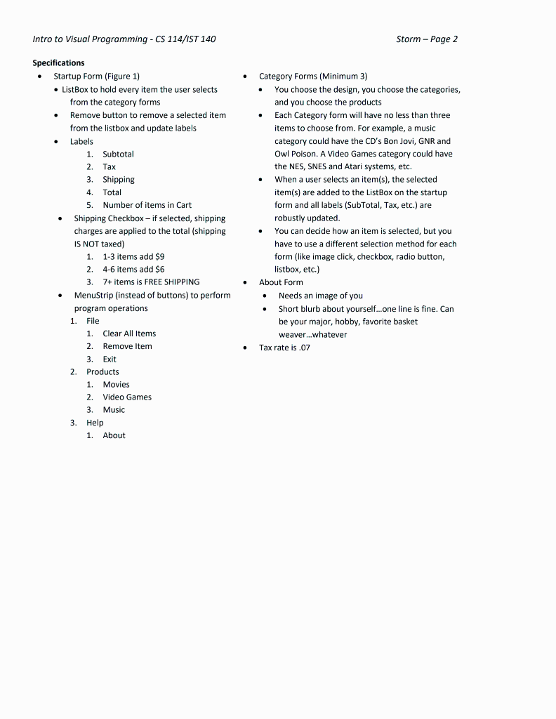 help me with this project and provide instructions. Intro to Visual Programming