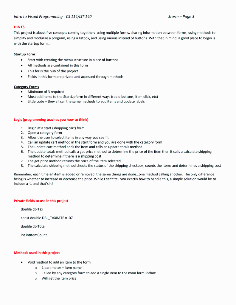 - CS 114/ IST 140 Storm-Page 1 Project 5-Stormazon In this project