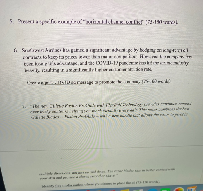  all the questions please 5. Present a specific example of horizontal