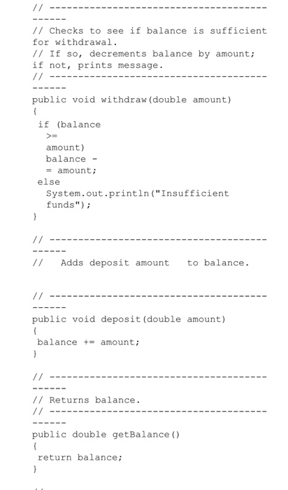 directory and study it to see what methods it contains. Then complete