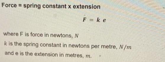 of 1 newton) hang on the spring and measure its extension as