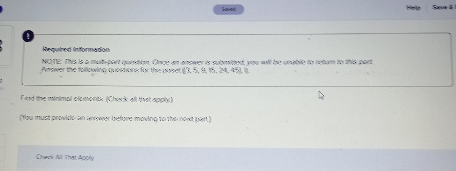  (.) Required informstion NOTE: This s a mutipart question. Once an