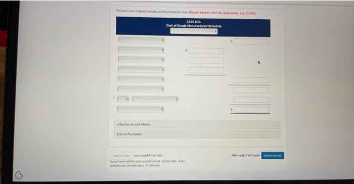 the due date. Auto- Case Inc, is a construction company specializing in