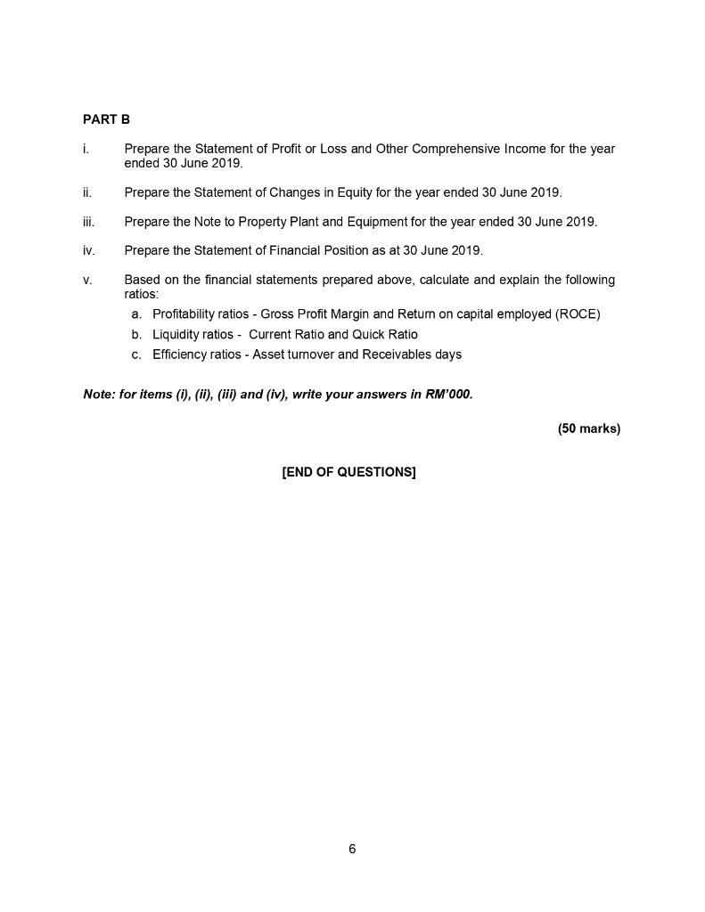 trial balance of Laguna Bhd. for the year ended 30 June 2019: