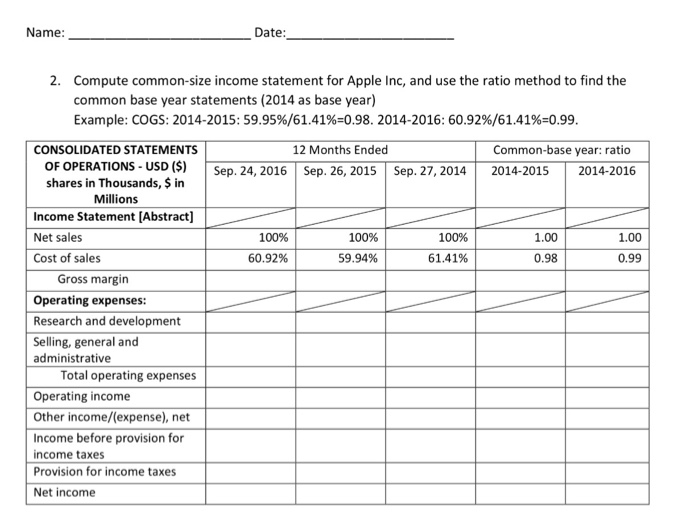 1 of 2 2016's 10-* file. Then compute the common base year