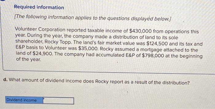 made a distribution of land to its sole shareholder, Rocky Topp. The