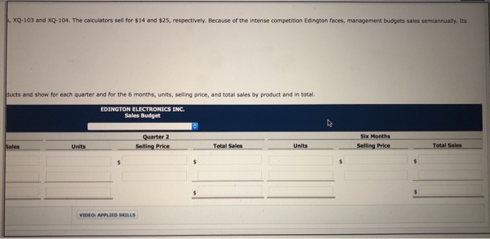 pocket calculators, XQ-103 and xQ-104. The calculators sell for $14 and $25,