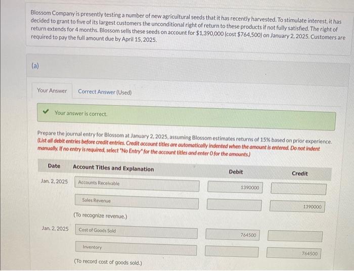  (c) Prepare a journal entry to record the adjusting entry for