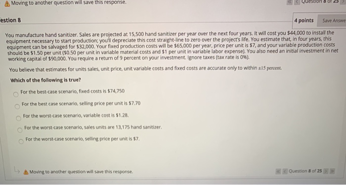  A Moving to another question will save this response. Save Answe