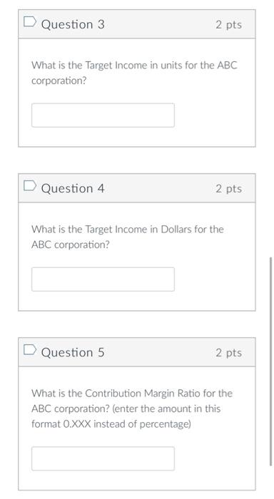 Then, recalculate and enter the new break-even and target income amounts based