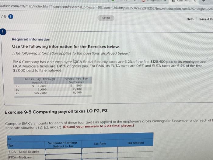  Ecation.com/ext/map/index.html?_con-condexternal_browser=0&launchUrl=https%253A%252F%252Fims.mbeducation.com%252Fmghmiddle 7-9 Saved Help Save & E O Required information Use