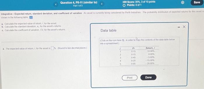 Intergrative thowt in the losowng table, a. Caiculate the expecind vatue of