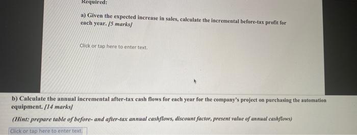 on purchasing new automation equipment to improve its production capacity. This project