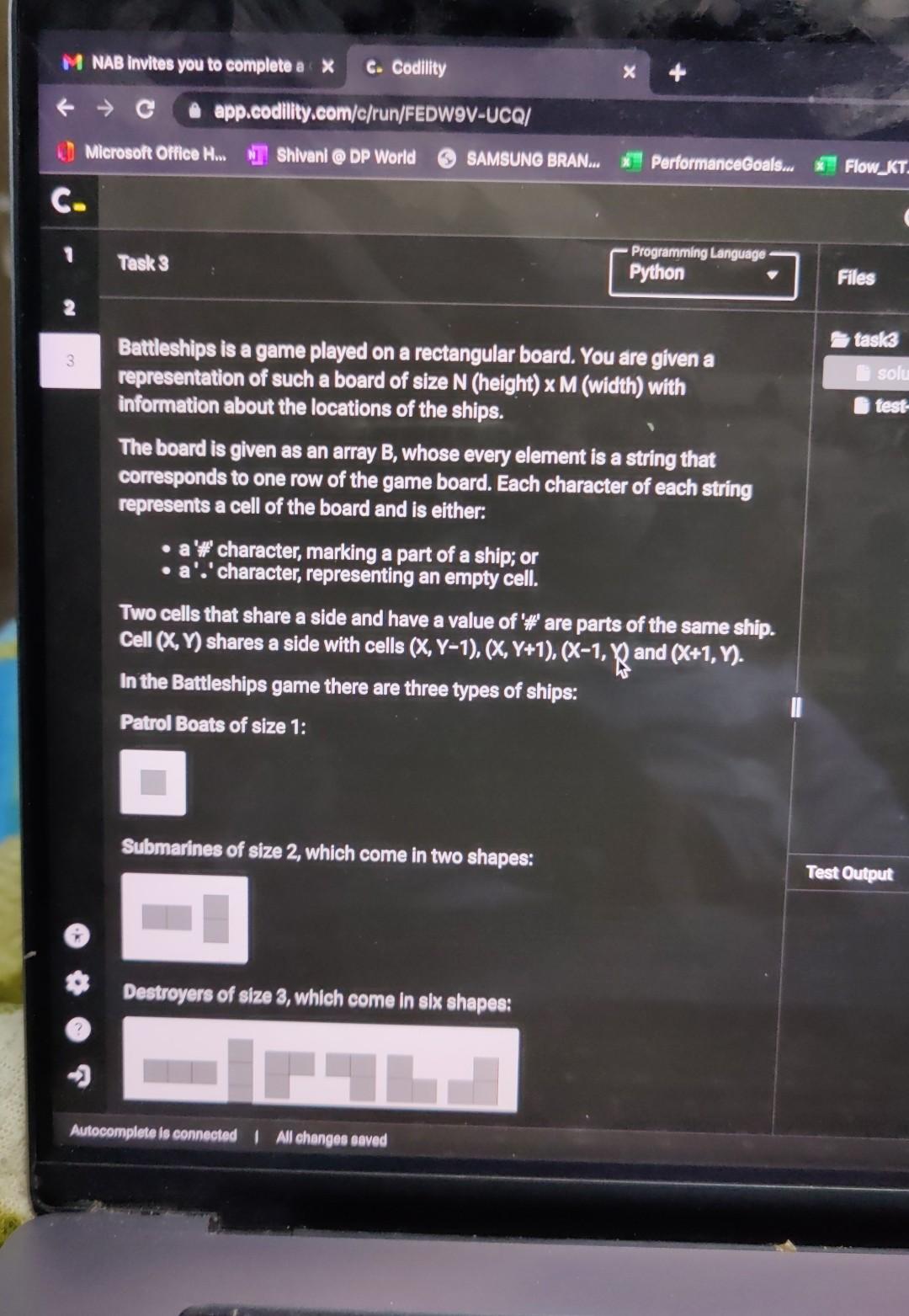  please provide solution in python as soon as possible Battleships is