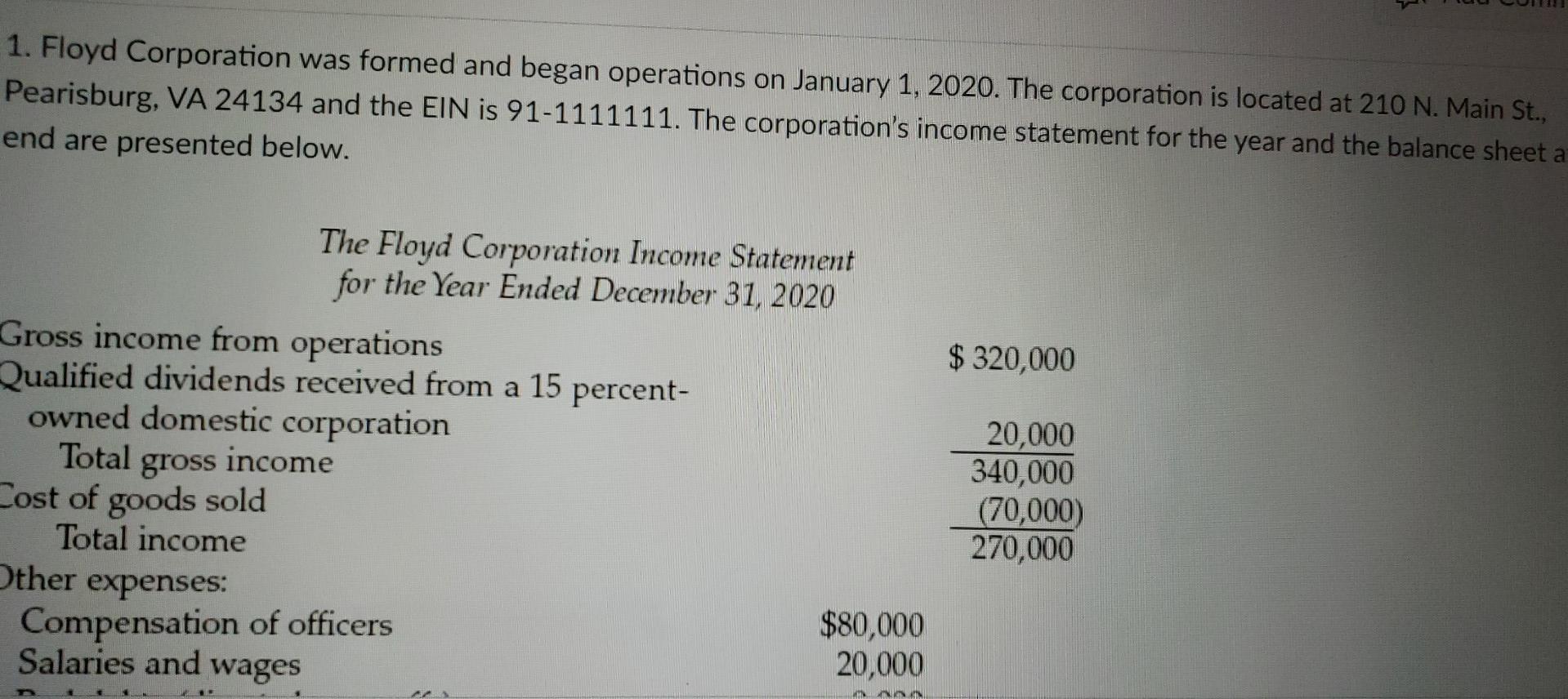 where does the information goes on the tax sheets. 1. Floyd