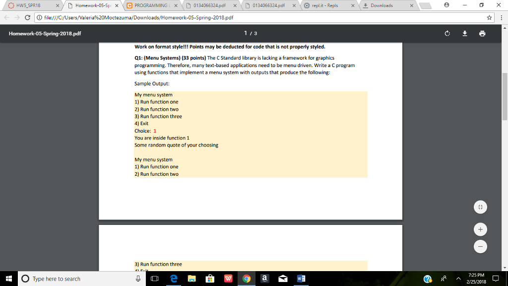 PROGRAMMMING LANGUAGE C You are now allowed to use the following in