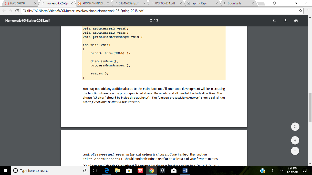 math.h library Random functions rand() and srand() Seed random number generator with