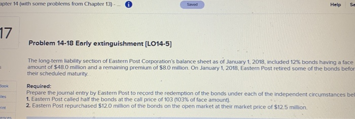  apter 14 (with some problems from Chapter 13) - - 0
