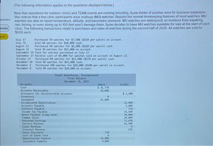  Please help me solve this question. [The following information applies to
