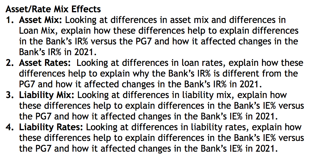  Asset/Rate Mix Effects 1. Asset Mix: Looking at differences in asset