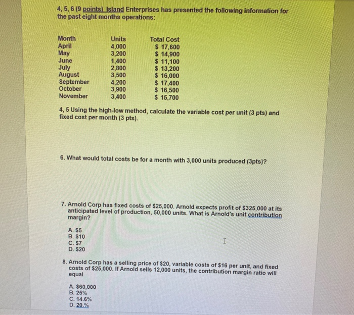 = 24 points. 1 When Sherka, Inc. sells 40,000 units, its total