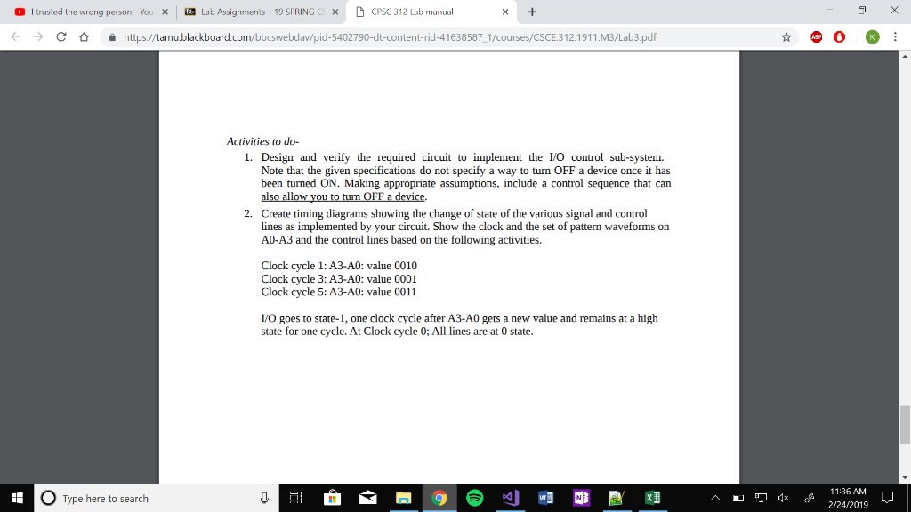 Ford has asked you to design a circuit to implement "addressable LO"