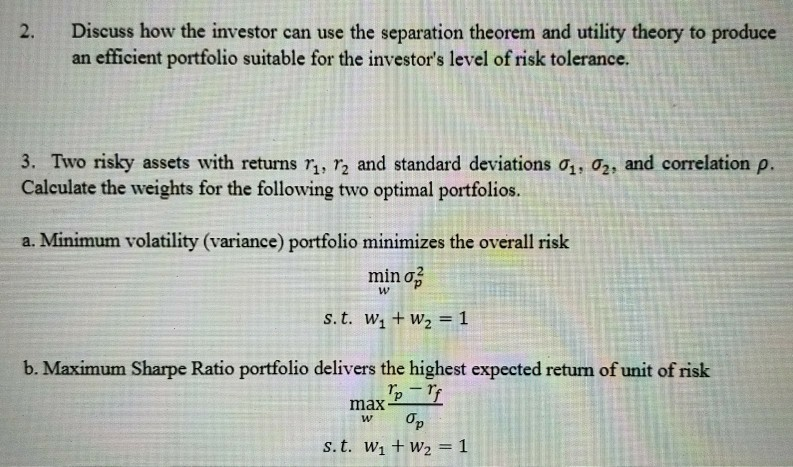  Please solve question 2 and 3 below 2. Discuss how the