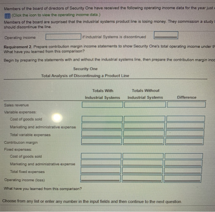 Contribution Margin Income Statement For the Year Product lines Industrial Household Company