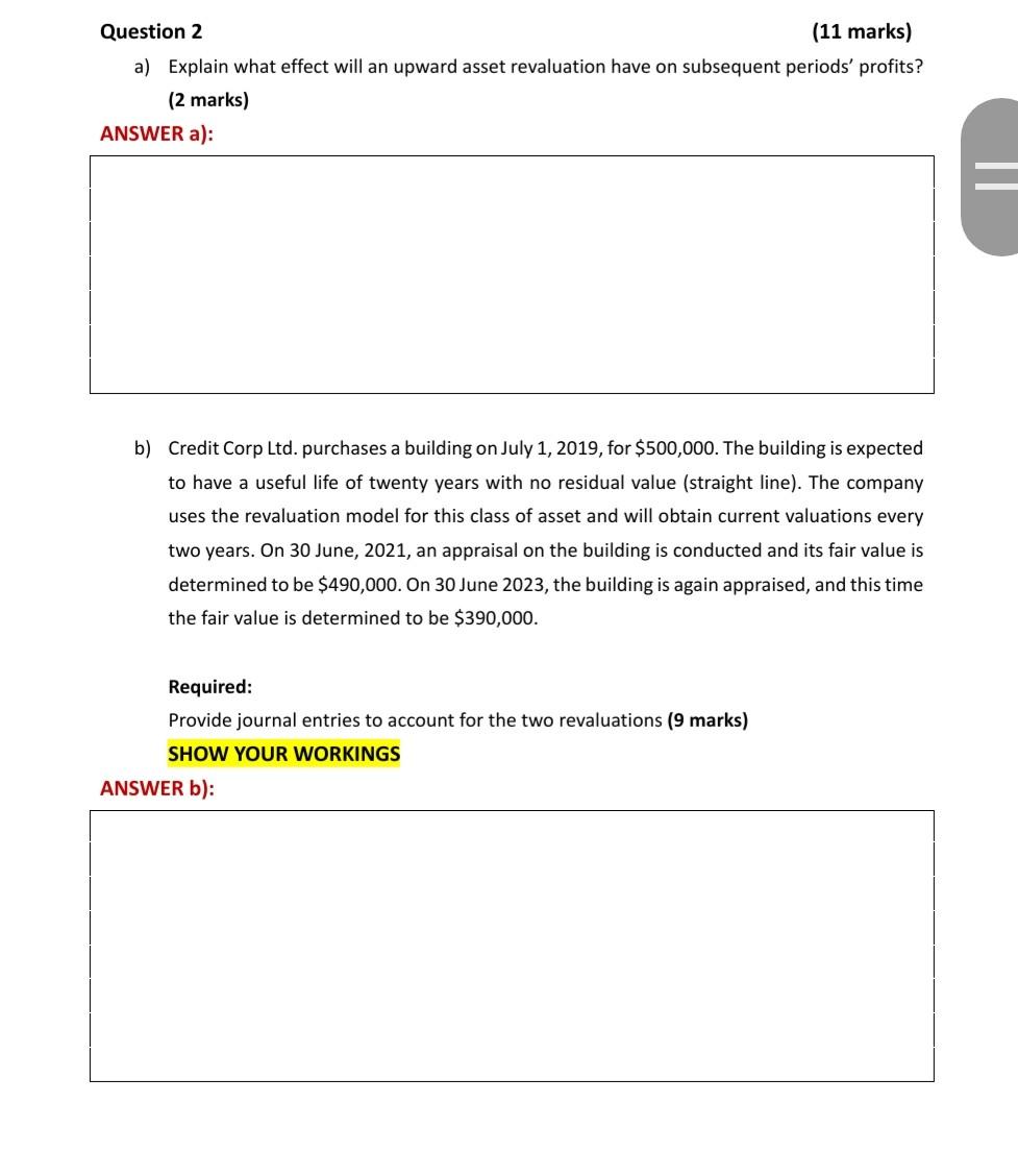  advanced financial accounting (needed asap) Question 2 (11 marks) a) Explain