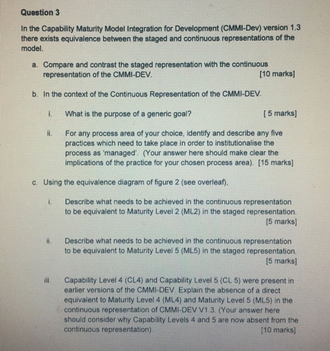  Help with all please Question 3 In the Capability Maturity Model