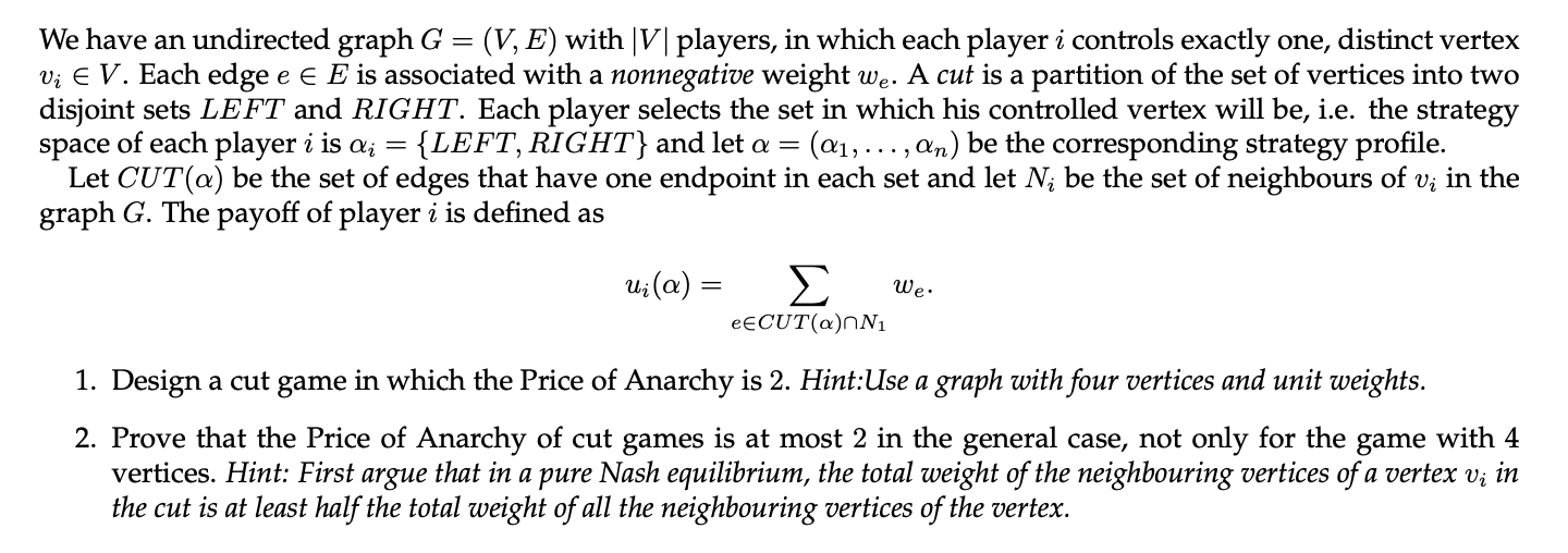 We have an undirected graph G = (V, E) with V|