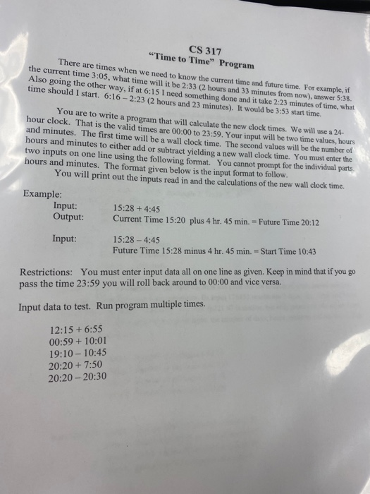 Program There are times when we need to know the current time