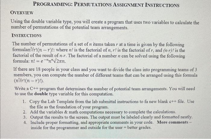 I need help with this assignment. Please use the lab template. PROGRAMMING: