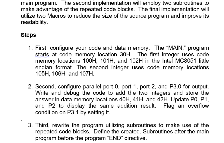 Please I need help with question number 3 main program. The second