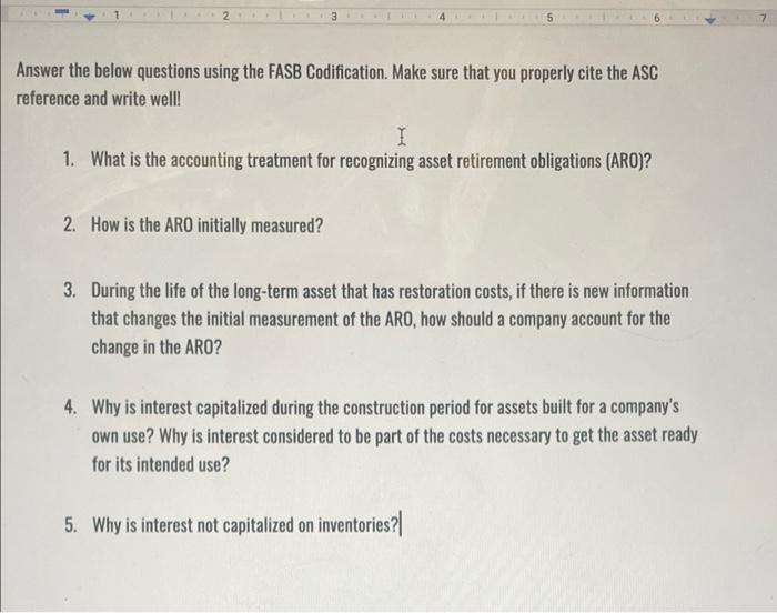  2 3 5 Answer the below questions using the FASB Codification.