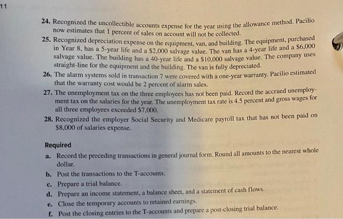 Inc, as of January 1, Year 11, had the following normal balances.