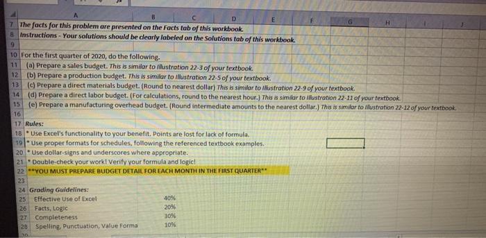  please provide formula, need help D E A 7 The facts