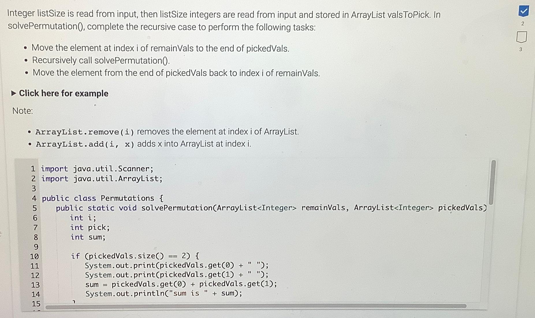  Integer listSize is read from input, then listSize integers are read