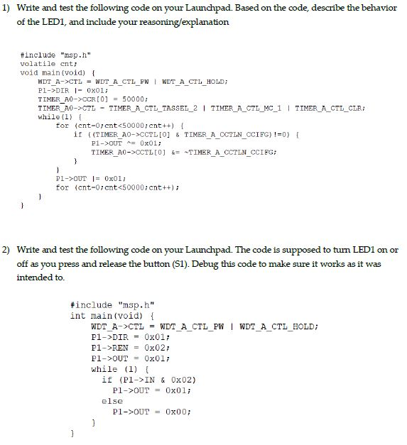 We are using the MSP432P401R launchpad and coding on Code Composer 1)