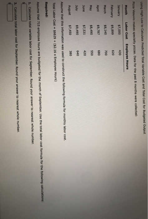  Using High-Low to Calculate Predicted Total Variable Cost and Total Cost