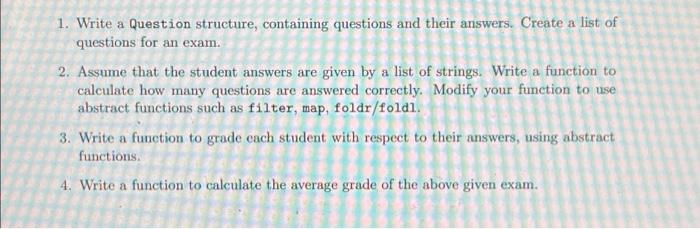 do it for DRRACKET 1. Write a Question structure, containing questions and