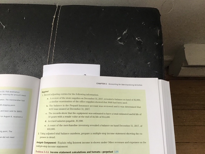 (Chapter 5) in the book fundamental accounting principles. Part 1 Part 2