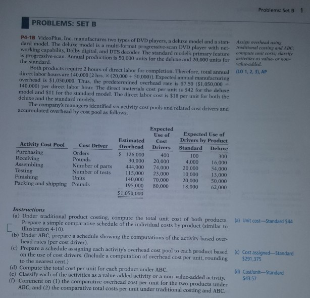  can i get help with P4-2B Problems: Set B PROBLEMS: SETB