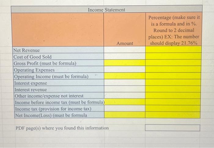 points this is for the second income statement part just need income