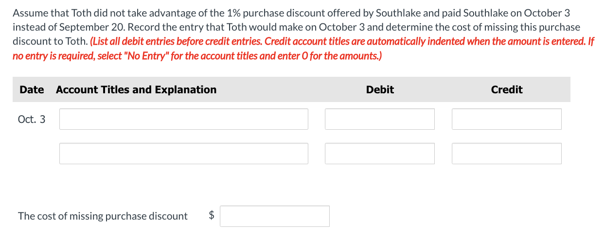 the current year. Toth uses a periodic inventory syster Toth estimates a