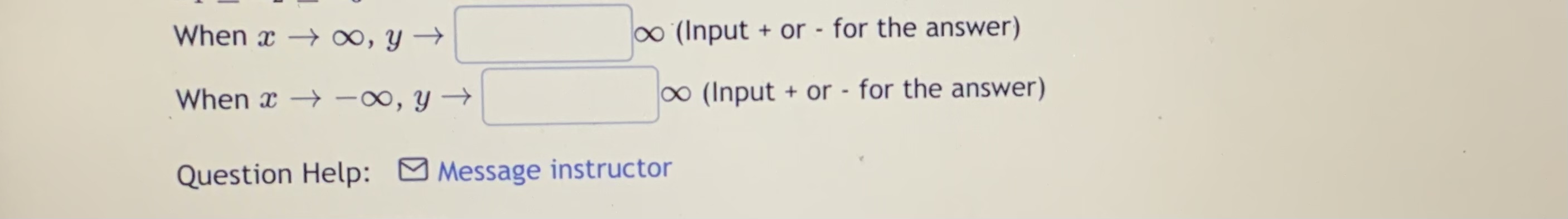  When x,y (Input + or - for the answer) When x-,y