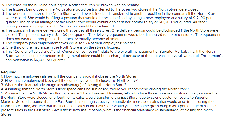 so far. It does not indicate completion. 4 Superior Markets, Inc., operates