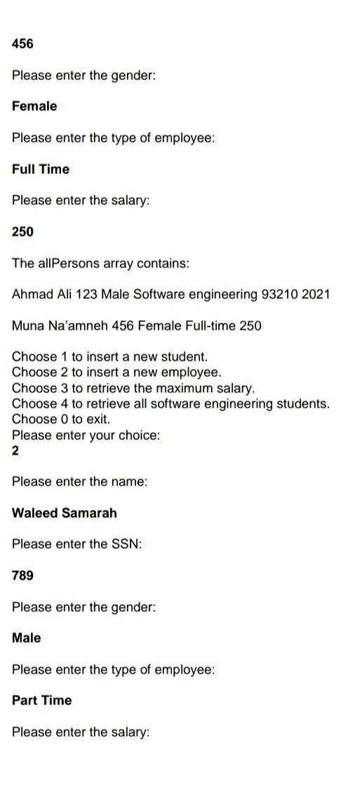 +override method toString():String (represent the person with all his/her information) +override method