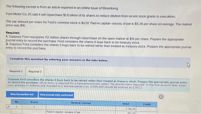  The following excerpt is from an article reported in an online