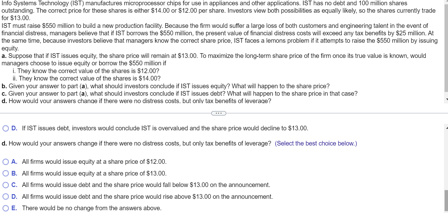 engineering talent in the event of equity. managers choose to issue equity